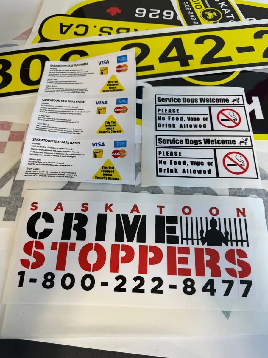 Saskatoon Crime Stoppers decals printed by True Color